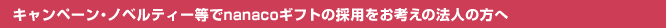 �L�����y�[���E�m�x���e�B�[����nanaco�M�t�g�̗̍p�����l���̖@�l�̕���