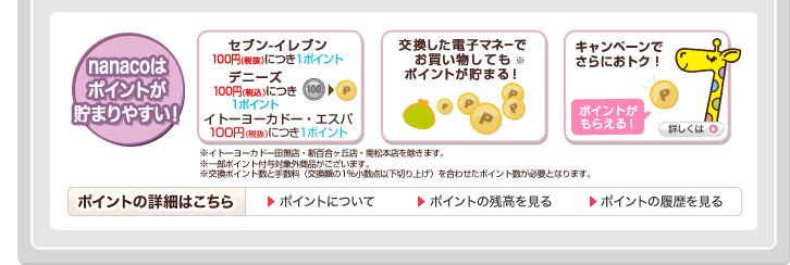 nanaco�̓|�C���g�����܂�₷���I