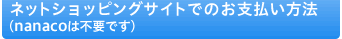 ネットショッピングサイトでのお支払い方法(nanacoは不要です)
