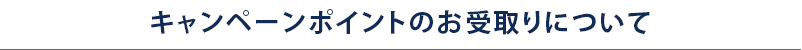 キャンペーンポイントのお受取りについて