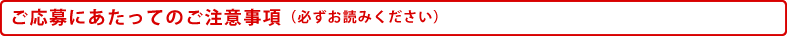 ご応募にあたってのご注意事項(必ずお読みください)