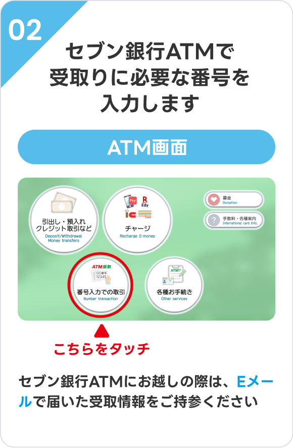 02 �Z�u����sATM�Ŏ���ɕK�v�Ȕԍ�����͂��܂�